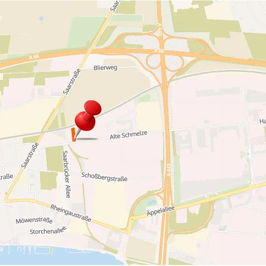 Karte Standort des blecon Büros auf einer Karte mit einem Pin